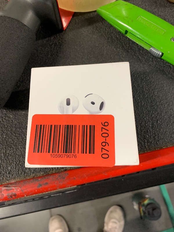 Photo 1 of ***(MAJOR DAMAGE/ SEE NOTES)***Apple AirPods 4 Wireless Earbuds, Bluetooth Headphones, Personalized Spatial Audio, Sweat and Water Resistant, USB-C Charging Case, H2 Chip, Up to 30 Hours of Battery Life, Effortless Setup for iPhone