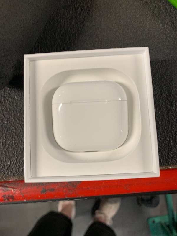 Photo 1 of ***(MAJOR DAMAGE/ SEE NOTES)***Apple AirPods 4 Wireless Earbuds, Bluetooth Headphones, Personalized Spatial Audio, Sweat and Water Resistant, USB-C Charging Case, H2 Chip, Up to 30 Hours of Battery Life, Effortless Setup for iPhone