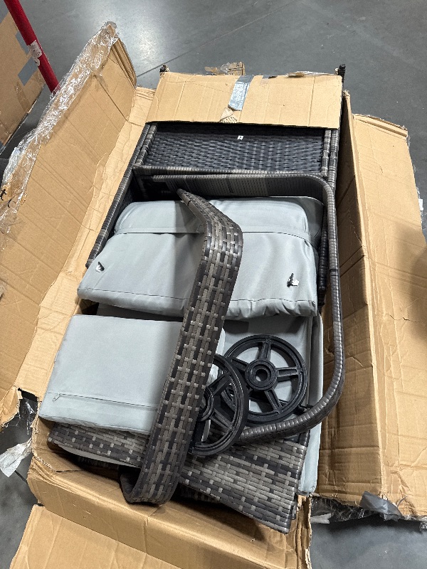 Photo 1 of ***(STOCK PHOTO FOR REFERENCE ONLY/ ONLY 1 CHAIR)***LEVELEVE Balcony Conversation Set, PE Wicker Rattan Outdoor Lounge Chairs with Soft Cushions WICKER BROWN 1 CHAIR