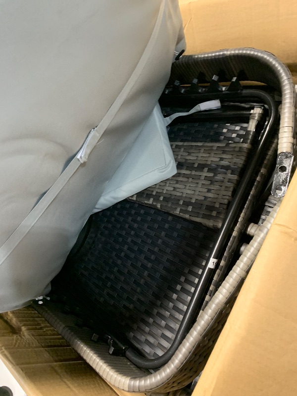 Photo 1 of ***(STOCK PHOTO FOR REFERENCE ONLY/ ONLY 1 CHAIR)***LEVELEVE Balcony Conversation Set, PE Wicker Rattan Outdoor Lounge Chairs with Soft Cushions WICKER BROWN 1 CHAIR