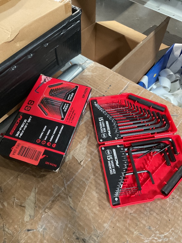 Photo 1 of (partial set) SEDY 32-Piece Hex Key Wrench Set, Metric and SAE Allen Wrenches (0.028-3/8 inch, 0.7-10 mm) L Shape Allen Keys, Chrome Vanadium Steelwith 2x Extension Handle