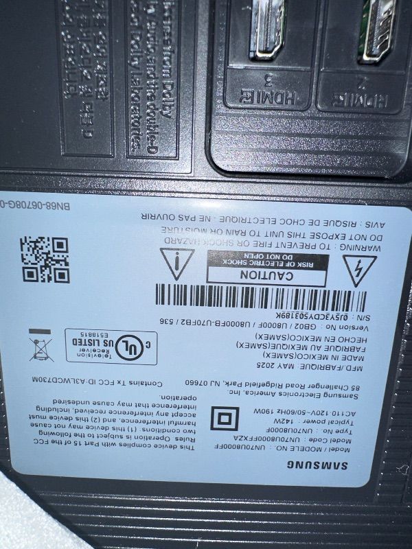 Photo 1 of *** PARTS ONLY *** Samsung 70-Inch Class Crystal UHD U8000F 4K Smart TV (2025 Model) Endless Free Content, Crystal Processor 4K, MetalStream Design, Knox Security, Alexa Built-in