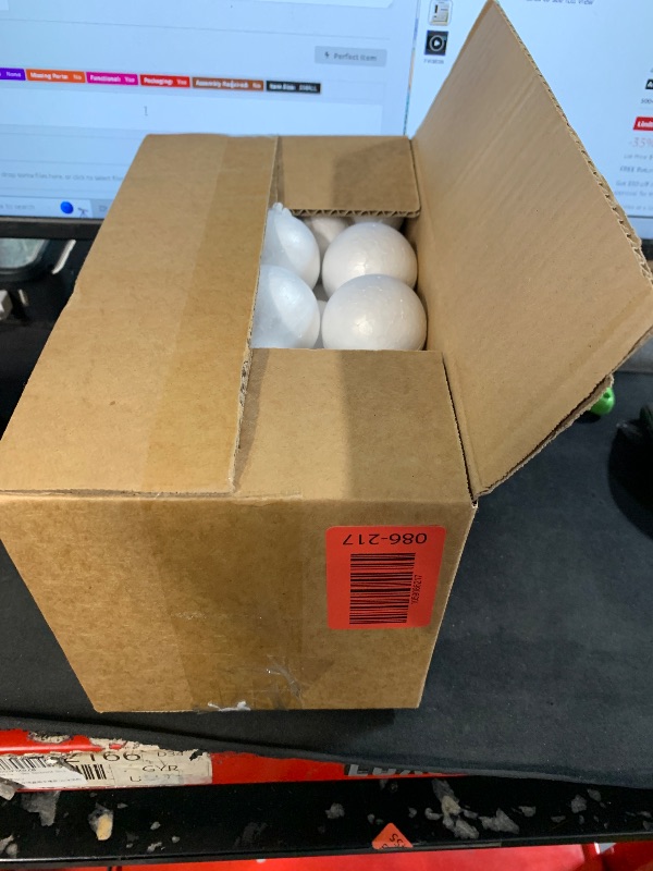 Photo 1 of (used)(unknown if complete) Styrofoam Balls,245PC Large White Foam Balls for Crafts, DIY Craft Giant Foam Ball for Home and School,Smooth Solid Round Ball(Styrofoam-0.8-2in-245pc)