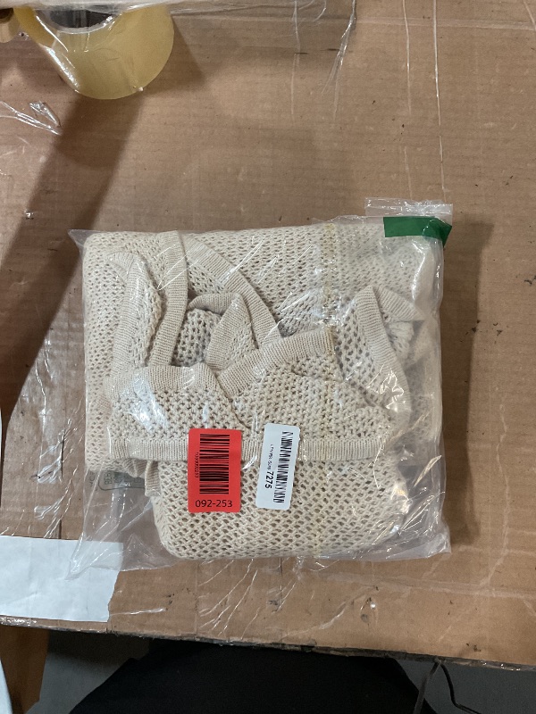 Photo 1 of (BAGGED) (USED/FAIR) LANNEW Women's Swimsuits Cover Ups Set for Crochet Bathing Suit Hollow Out 2 Piece Bikini Coverup Beach Swimwear XL