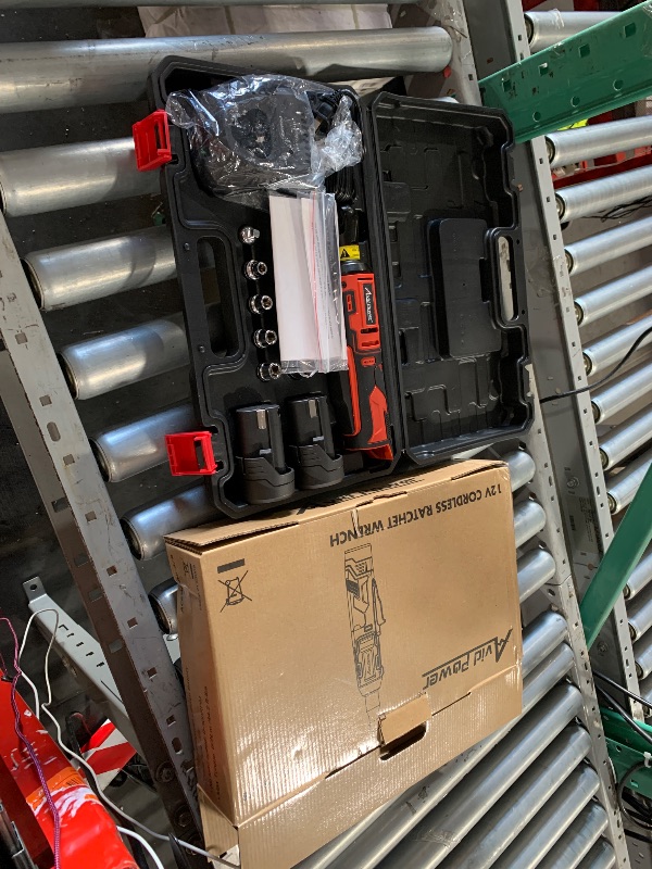 Photo 1 of (sold for parts only) AVID POWER Cordless Electric Ratchet Wrench 3/8", 44.2 Ft-lbs 12V Power Ratchet Wrench Kit w/Two 2.0Ah Batteries