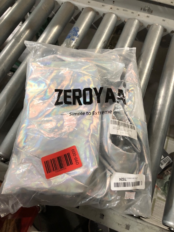 Photo 1 of **Top Only** ZEROYAA Men's 70s Disco Suits Metallic Shiny Sequin Outfits Blazer and Pants Set Dance Party Costume Laser Silver X-Large