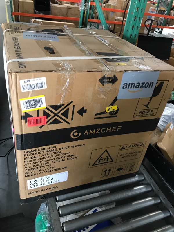 Photo 1 of ***FACTORY SEALED***AMZCHEF Single Wall Oven 24" Built-in Electric Ovens with 11 Functions, 8 Automatic Recipes, 2800W, 240V, 2.5Cu.f Convection Wall Oven in Stainless Steel, Touch Control, Timer, Safety Lock,Upgraded