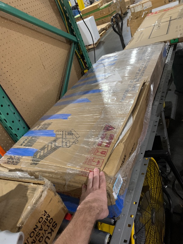 Photo 1 of **PARTIAL SET, BOX 1 OF 2** DEYOBED Twin Size House Bed, Cozy and Functional Platform Bed with Window, Bedside Drawers, Shelves, Sockets, and USB Port, Ideal for Kids, Teens, Girls, Boys, and Adults, White