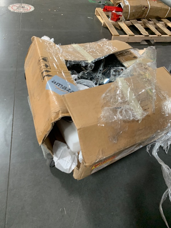 Photo 1 of ***MISSING PARTS*** IDEQUY Large Crystal Drop Chandeliers for High Ceiling 135 inches Long Spiral Staircase Chandeliers High Foyer Ceiling Light LED Dimmable 26 Light Black