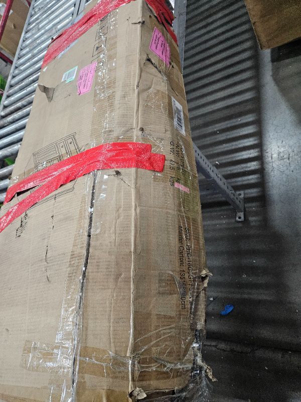 Photo 1 of ** SEE NOTES ** GarveeHome Farmhouse 5 Drawer Dresser for Bedroom, 48 in Tall Wood Dresser Chest of Drawer with Sliding Barn Door, Adjustable Shelf, Storage Organizer for Bedroom, Hallway, Living Room, Kitchen, Grey