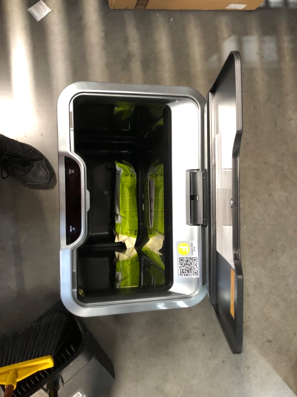 Photo 1 of ***Motion sensing opener not working************
EKO Mirage-T 50 Liter / 13.2 Gallon Touchless Rectangular Motion Sensor Trash Can, Brushed Stainless Steel Finish