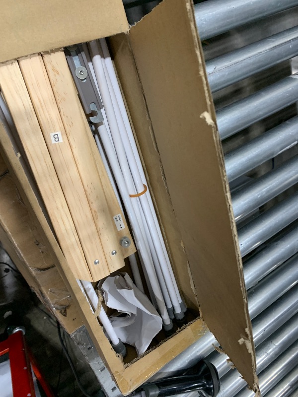 Photo 1 of Household Essentials X-Frame Clothes Drying Rack, Stabile Wood Frame with Slanted Feet, Smooth Vinyl Wrapped Rods, 23.8 Feet of Hanging Space, Ready to Assemble, Flat Top, Natural