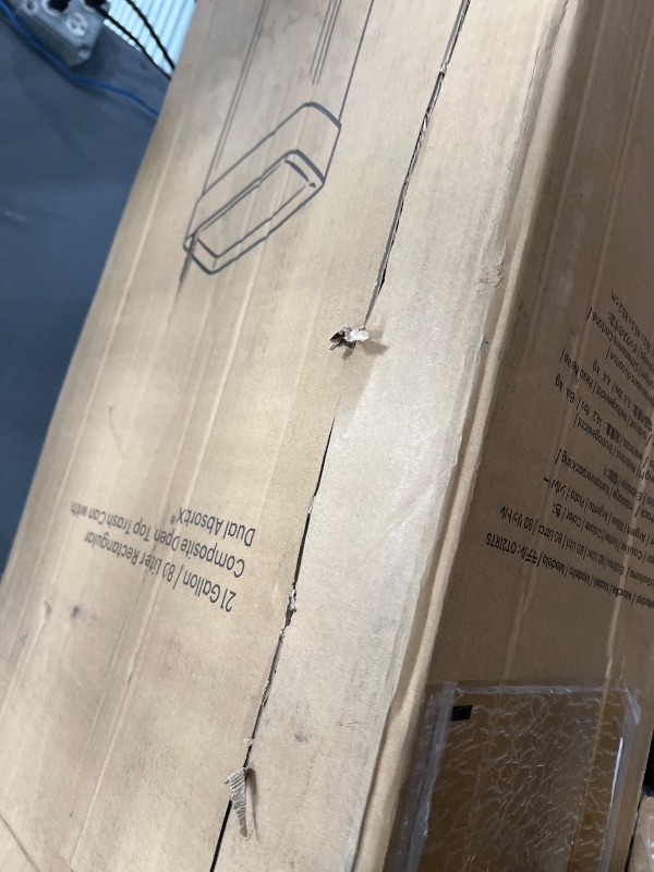 Photo 1 of ***(MINOR DENTS AND MISSING LID)***iTouchless 21 Gallon Open Top Recycling Bin and Kitchen Trash Can, Rectangular Commercial Grade Stainless Steel, 80 Liter Trashcan for Home Office Work Bedroom Living Room Garage Extra-Large Capacity