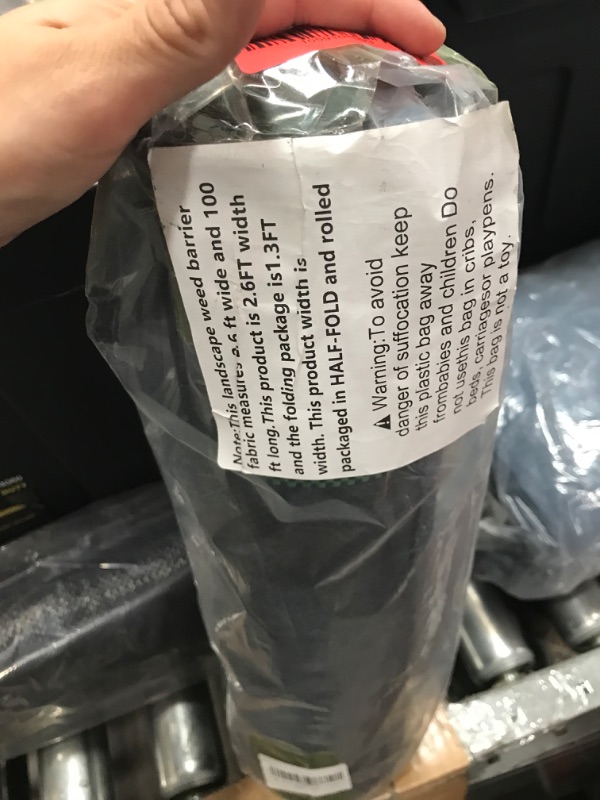 Photo 1 of 2.4oz-2.6FTx100FT Weed Barrier Landscape Fabric - Durable Weed Block Gardening Ground Cover Mat, Woven Geotextile Fabric for Underlayment, Commercial Driveway Stabilization, Weed Control Cloth