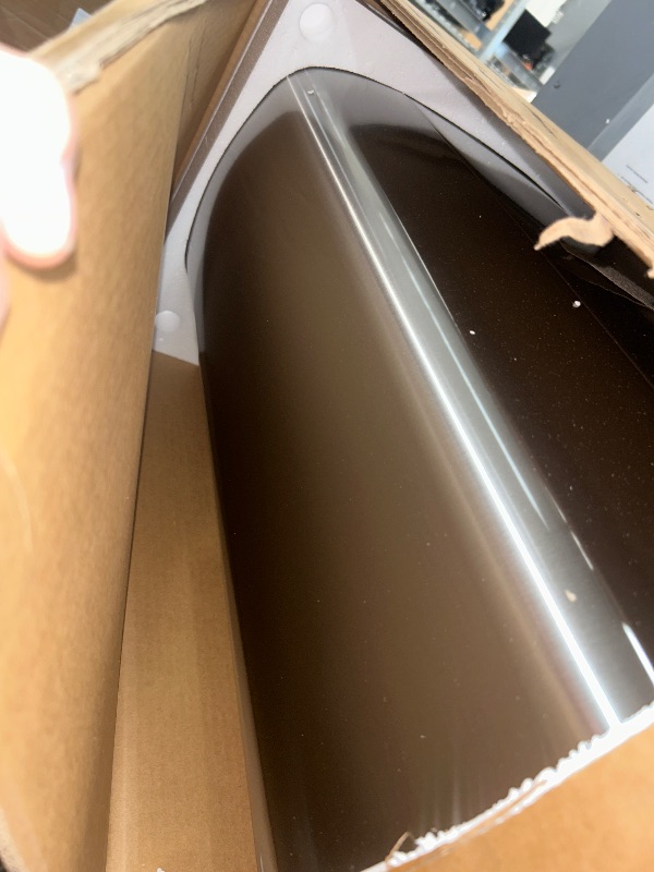 Photo 1 of (see images for damage) Amazon Basics Smudge Resistant Rectangular Trash Can With Soft-Close Foot Pedal, Brushed Stainless Steel