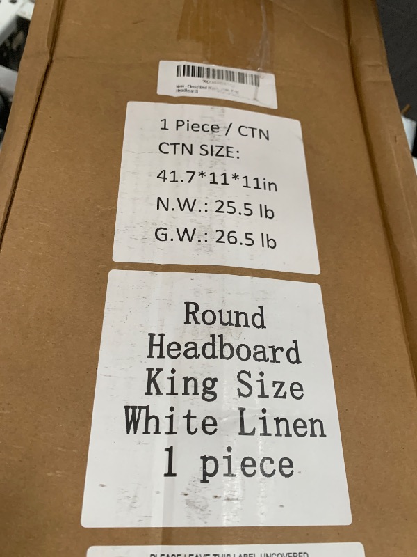 Photo 1 of   Cloudround headboard king size white linen