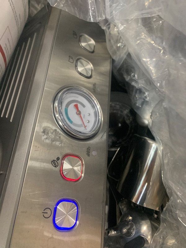 Photo 1 of ***(MAJOR DAMAGE/ SEE NOTES)***Espresso Machine with Built-in Grinder,Professional 15 Bar Espresso Maker with Milk Frother Steam Wand,Stainless Steel Espresso Coffee Machine with Removable Water Tank for Cappuccino, Latte