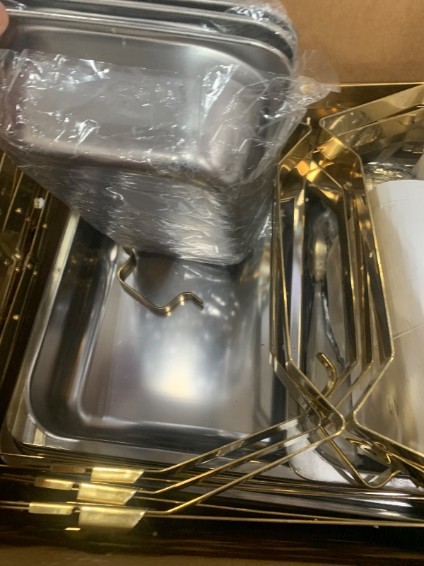 Photo 1 of (used) Amhier 9Qt 4 Pack [Multiple Food Pans Combo] Chafing Dishes for Buffet | High Grade [Durable and Hard] Chafing Dish for Parties
