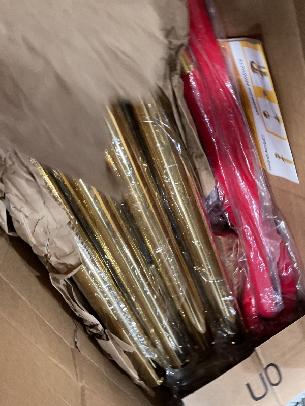 Photo 1 of Ferraycle 4 Pcs 2025 Prom Stainless Steel Stanchion 5 ft Velvet Carpet Ropes and Pole Crowd Control Barriers Grand Opening Casino Movie Theme Party 360 Photo Booth Accessories (Gold)