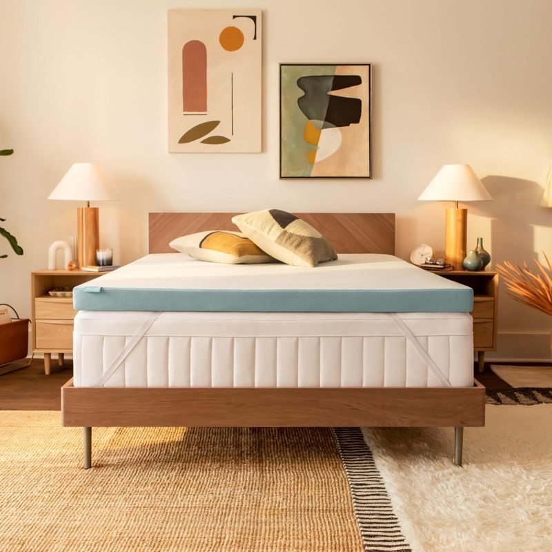 Photo 1 of  3-Inch Queen Mattress Topper Medium Luxury Premium Foam, Washable Cover, Medium Cooling Topper, White QUEEN 