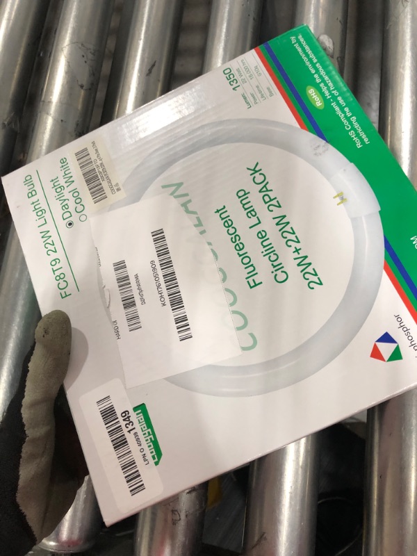 Photo 1 of COOGGALAN 8 inch T9 22 Watts Round Light Bulbs FC8T9/DX Circular Fluorescent Light Bulb, FC8T9/DL 22W Circline Bulb, Daylight 6400K, G10q 4 Pin Prong Base, 2 Pack