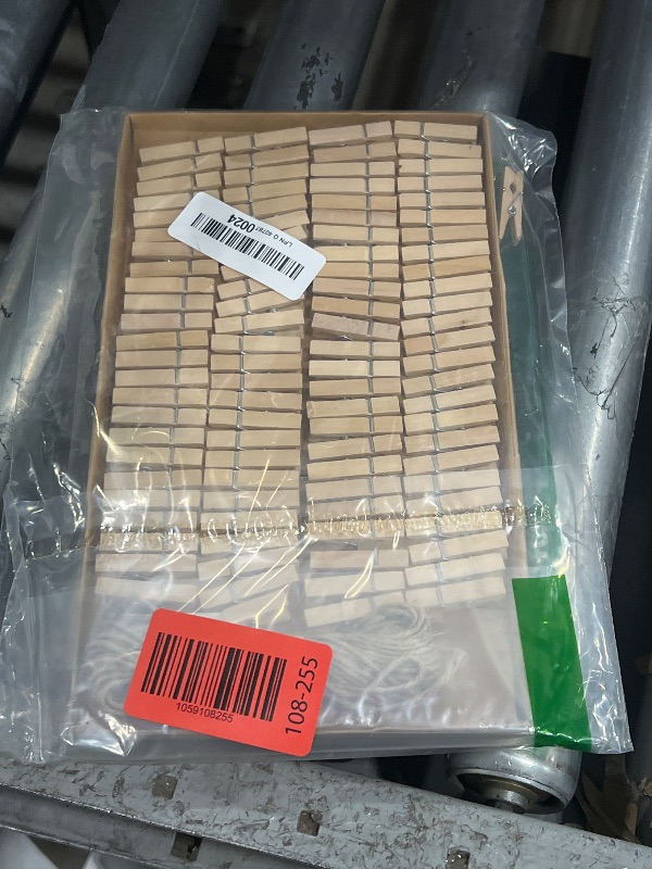 Photo 1 of 1.35 Inch Mini ClothesPins for Photo?100 Pcs? with 32 Feet Jute Twine?Mini Clothes Pins for Crafts,Wooden Small Clothes Pins for Pictures,Tiny Decorative Clothespins for Baby Shower(Natural Color)