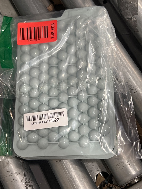 Photo 1 of WIBIMEN Mini Ice Cube Trays, Small Tiny Round Pebble Crushed Nugget Ice Trays for Freezer with Lid - Chilling Drinks Coffee Juice(1 Pack/0.55In - Blue)
