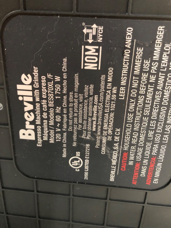 Photo 1 of *************PARTS ONLY, NON FUNCTIONAL AND MISSING TANK AND OTHER PARTS*************
Breville Barista Express Espresso Machine BES870XL, Brushed Stainless Steel