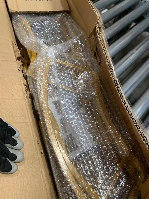 Photo 1 of ZpigToor Double Arch Backdrop Stand Metal Open Arch Backdrop Frame U Shaped Wedding Arches for Ceremony Baby Shower Garden Birthday Party Decoration (Gold, 6FT×2.6FT)