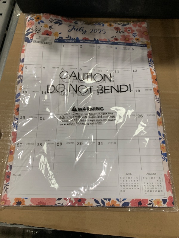 Photo 1 of 2025-2026 Wall Calendar - Jul 2025 - Dec 2026, 18 Months Hanging Monthly Calendar 2025-2026 Vertical, 17" x 12", Twin-Wire Binding, Julian Date, Large Block, Notes, Thick Paper, Perfect for Organizing