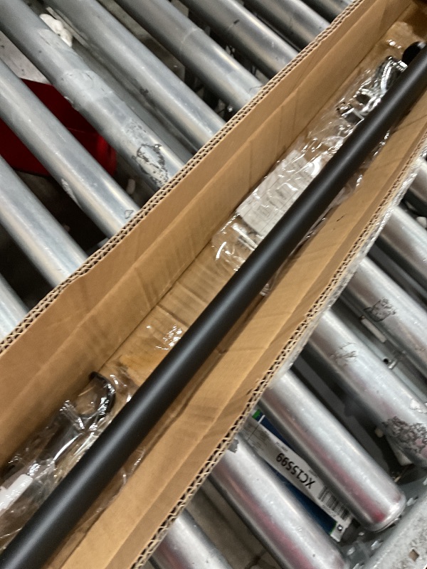 Photo 1 of 1 1/8 Inch Diameter Curtain Rods, 36-72” Telescoping Large Single Window Drapery Rod Heavy Duty With Adjustable Modern Brackets, Matte Black