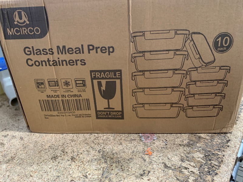 Photo 1 of [10-Pack] Glass Meal Prep Containers with Lids, MCIRCO Food Storage Containers with Snap Locking Lids, Airtight Lunch Containers, Microwave, Oven, Freezer and Dishwasher