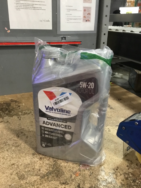 Photo 1 of *HALF FULL* Valvoline Advanced Full Synthetic SAE 5W-20 Motor Oil 5 QT