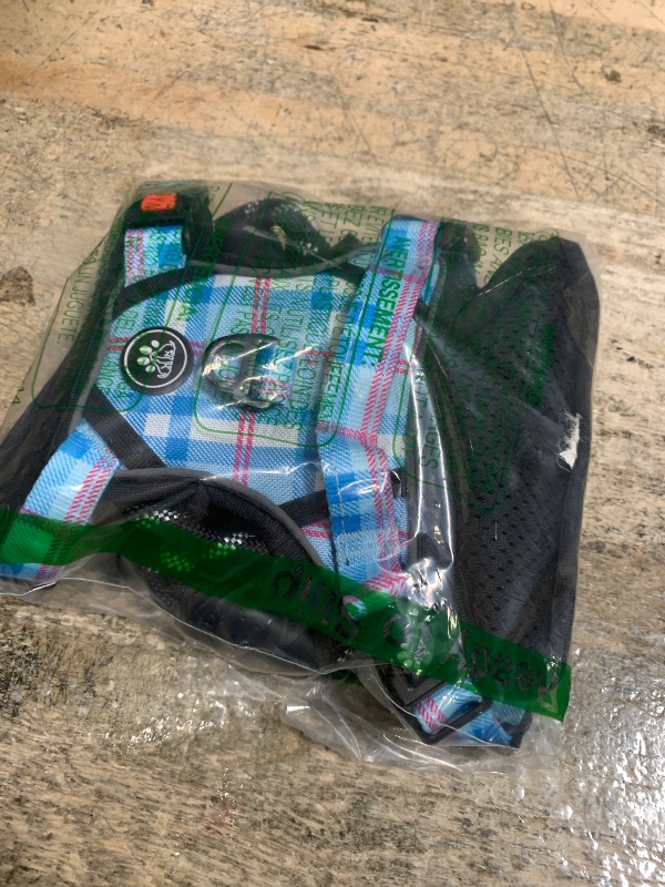 Photo 1 of **MISSING SMALLEST ATTACHMENT** IVY&LANE No Pull Dog Harness with Leash Set, Reflective No Choke Pet Vest,Adjustable Oxford Dog Vest Harness with Easy Control Handle for Small Dogs (Checkered Blue,S)