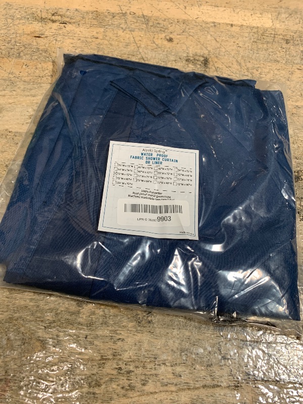 Photo 1 of ALYVIA SPRING Waterproof Fabric Shower Curtain Liner - Soft & Light-Weight Cloth Shower Liner, 3 Bottom Magnets, Hotel Quality & Machine Washable - Standard Size 72x72, Navy Blue