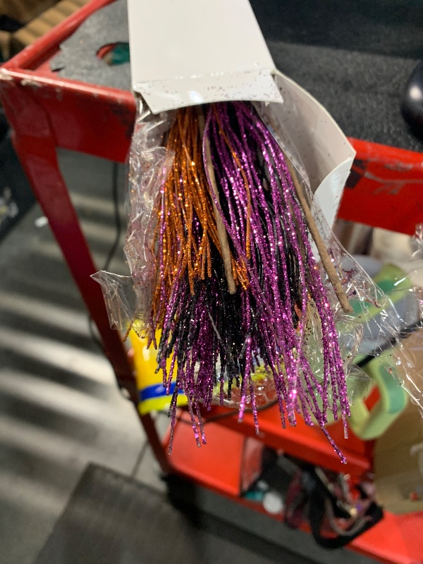 Photo 1 of ***(MINOR DAMAGE/ SEE NOTES)***Giegxin 24 Pcs Artificial Glitter Berry Stem Ornaments 17 Inches Fake Halloween Picks Branches Decorative Glitter Sticks for Vase Christmas Tree DIY Wreath Crafts Fireplace(Black, Purple, Orange)