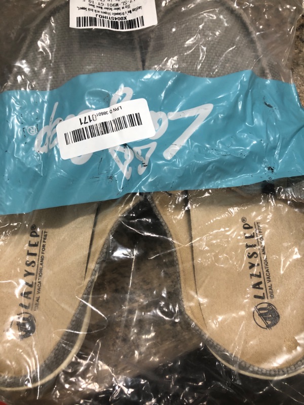 Photo 1 of ***(HEAVILY USED/ MINOR DAMAGE)***LazyStep Men's Slippers with Arch Support, Canvas Mens Orthopedic Slippers, Slip on Clog, Indoor Outdoor Non-Slip House Shoes for Men(Pale Grey, Size 10.5)