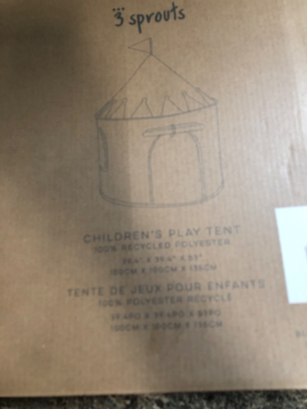 Photo 1 of 3 Sprouts Kids Play Tent - Sustainable Recycled Fabric – Fun Spacious Childs Playhouse for Indoor Games for Boys & Girls - Durable Fort Pop Up House for Toddlers & Children Age 3-10 - Blueberry Taupe