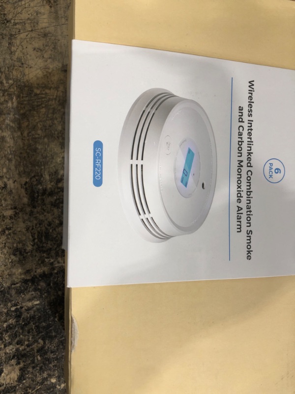 Photo 1 of Aegislink  Carbon Monoxide Detector, Interlinked Combination Smoke CO Alarm, Battery Powered, Wireless Interconnected, Digital Display, SC-RF220, 6-Pack