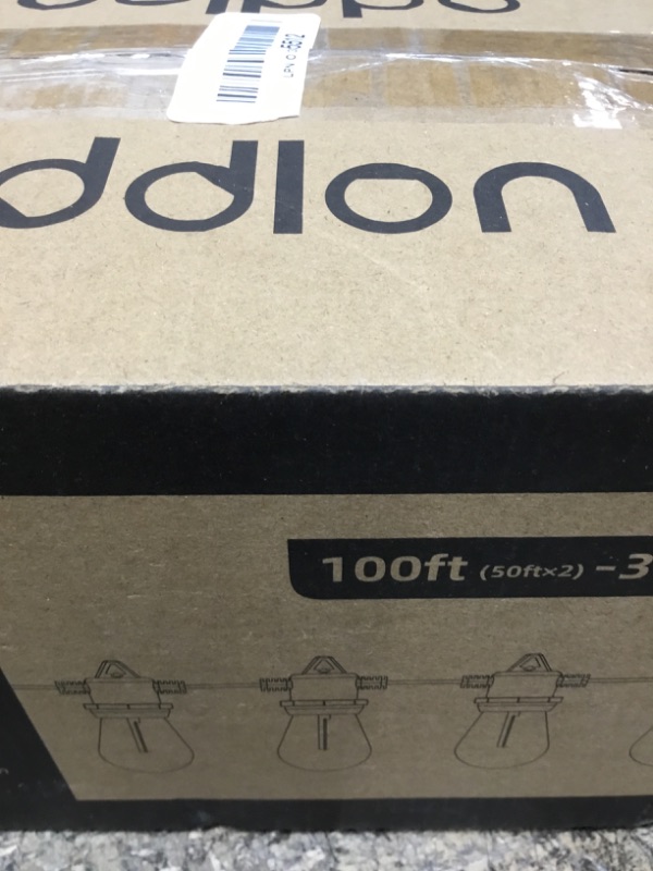 Photo 1 of addlon 100FT Outdoor String Lights LED Waterproof Patio Lights with 32 Edison Dimmable Bulbs Shatterproof Hanging Lights for Outside Cafe Bistro Garden Balcony Porch Yard Gazebo Deck 2Packs*50FT