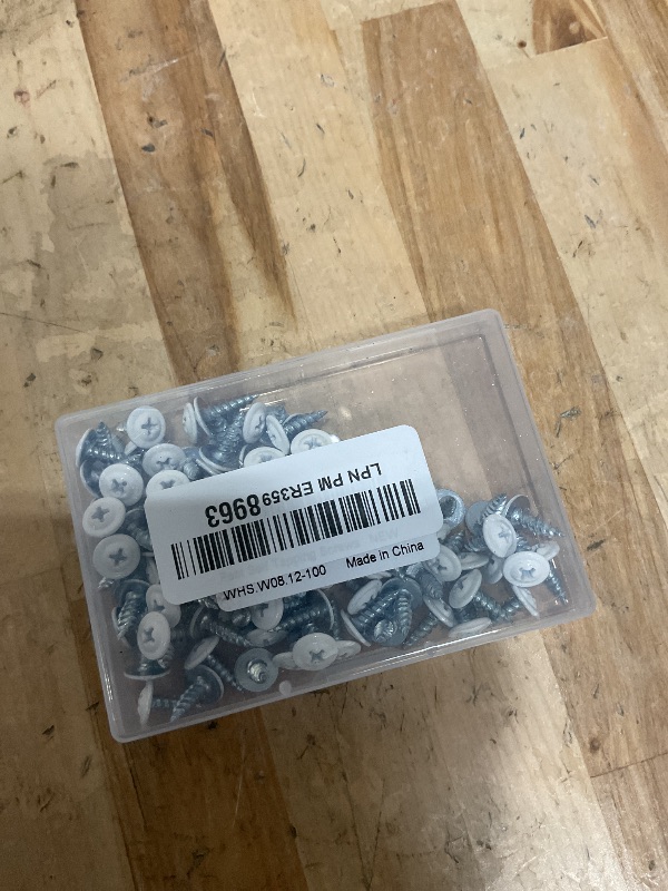 Photo 1 of #8 x 1/2" Truss Head Fast Self Tapping Screws, Alloy Steel Wood Screws, White Head, 100 PCS