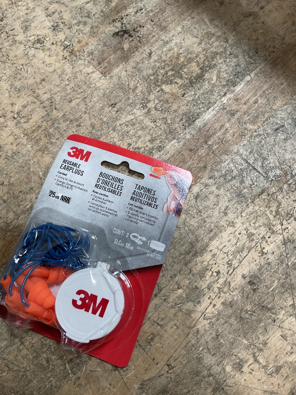 Photo 1 of 3M Corded Reusable Earplugs, 3 Pack, Noise Reduction Rating (NRR) 25 dB, Easy To Use & Insert, Pliable & Tri-Flange Design Enhances Comfort & Fit, Orange Ear Plugs (90716H3-DC)