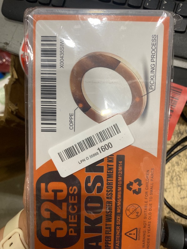Photo 1 of 325 PCS, 10 Sizes, Premium Copper Metric Sealing Crush Washers Assortment Kit, Upgraded Flat Ring Oil Drain Plug Crush Washer Gasket Seal Assortment Set, Banjo Bolt Washer for Automotive, Motorcycles