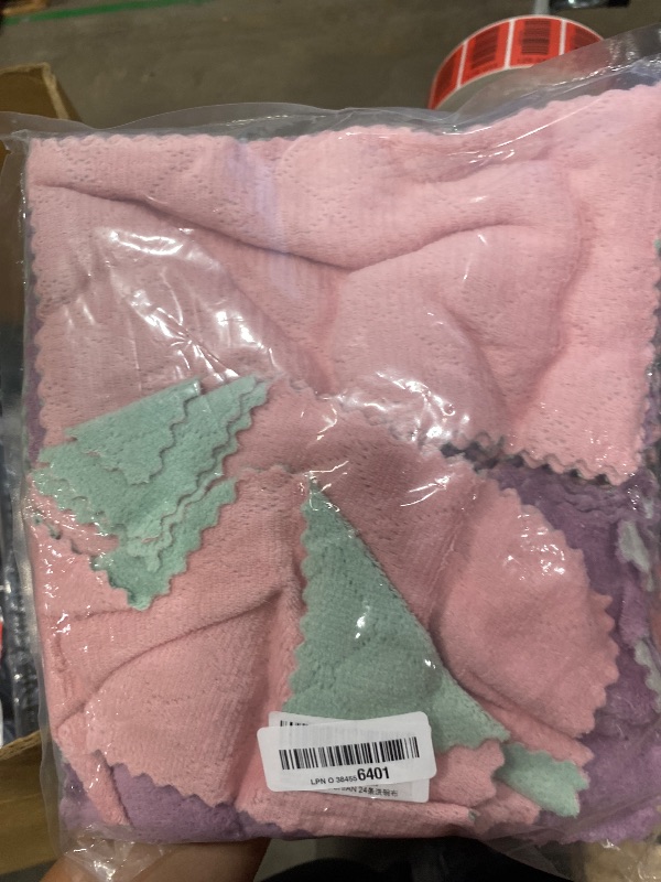 Photo 1 of 24 Pack Kitchen Dish Cloths Dish Towels, Super Soft and Absorbent Coral Fleece Cloth, Coral Velvet Microfiber Cleaning Cloth, Nonstick Oil Washable Fast Drying Dish Rags for Clean Table, Dish, Glass.