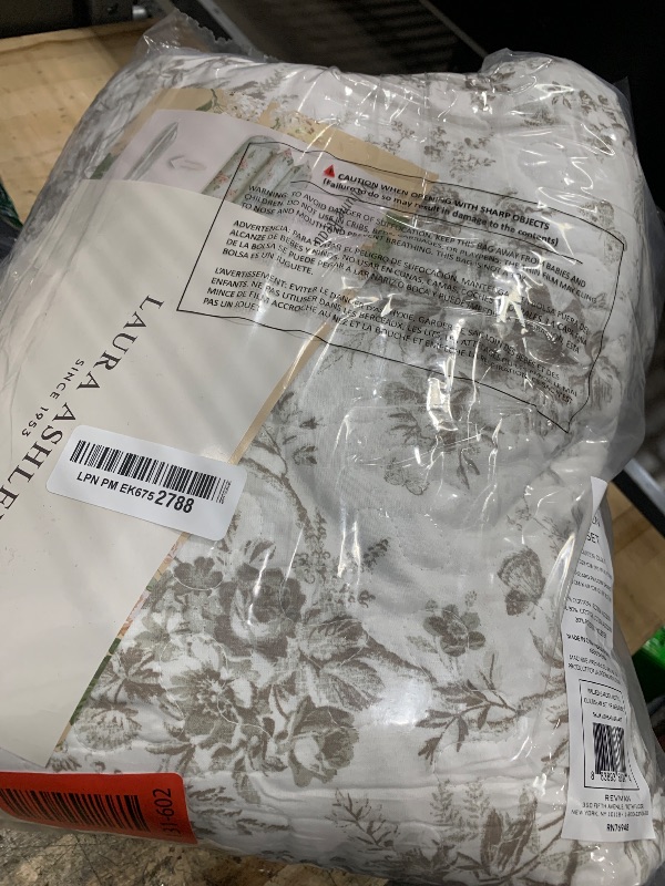 View 2 of Laura Ashley - Full/Queen Quilt Set, Reversible Floral Cotton Bedding with Matching Shams, Home Decor for All Seasons (Walled Garden Brown, Full/Queen)