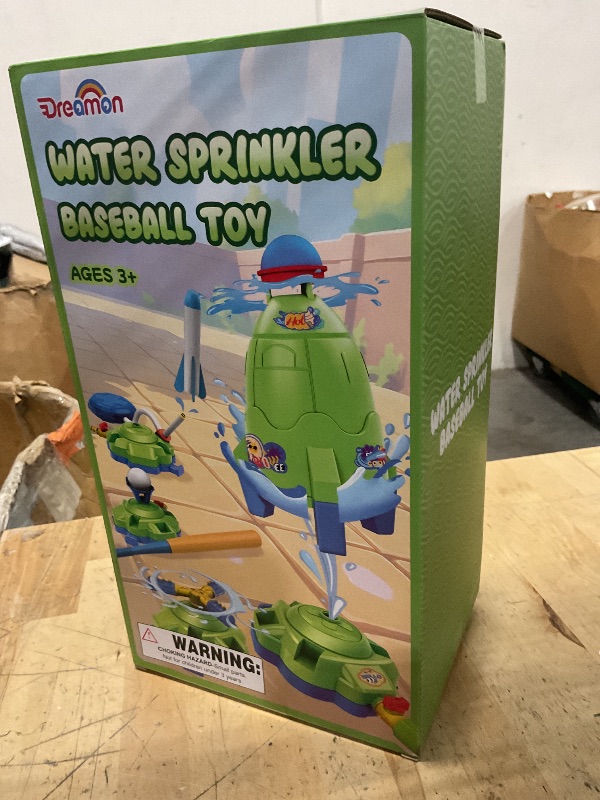 Photo 1 of 4-in-1 Kids Sprinkler Baseball Toys for Yard, Water Sprinklers Rocket Launcher Outdoor Play, 360° Rotating Water Spray Toy, Summer Backyard Lawn Pool Outside Water Game for Girls Boys Ages 4-8 8-12
