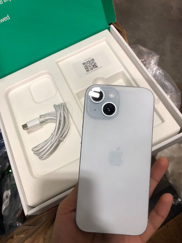 Photo 1 of ***PARTS ONLY LOCKED***Apple iPhone 15, 128GB, Blue - Unlocked (Renewed Premium)