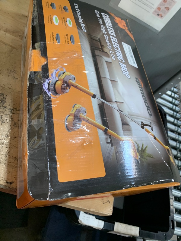 Photo 1 of ***(HEAVILY USED/ MINOR DAMAGE)***qimedo 6000mAh Battery Electric Mop M1, 800RPM Cordless Electric Power Scrubber & Mops for Floor Cleaning, Best Automatic Spin Mops with Smart Display,Rotating Mop with LED Light & Water Spray