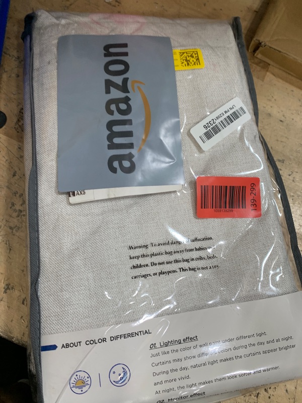 Photo 1 of 100% Blackout Shield Linen Blackout Curtains for Bedroom 84 Inches Long, Back Tab/Rod Pocket Living Room Drapes, Thermal Insulated Blackout Curtains 2 Panels Set, 50" W x 84" L, Beige