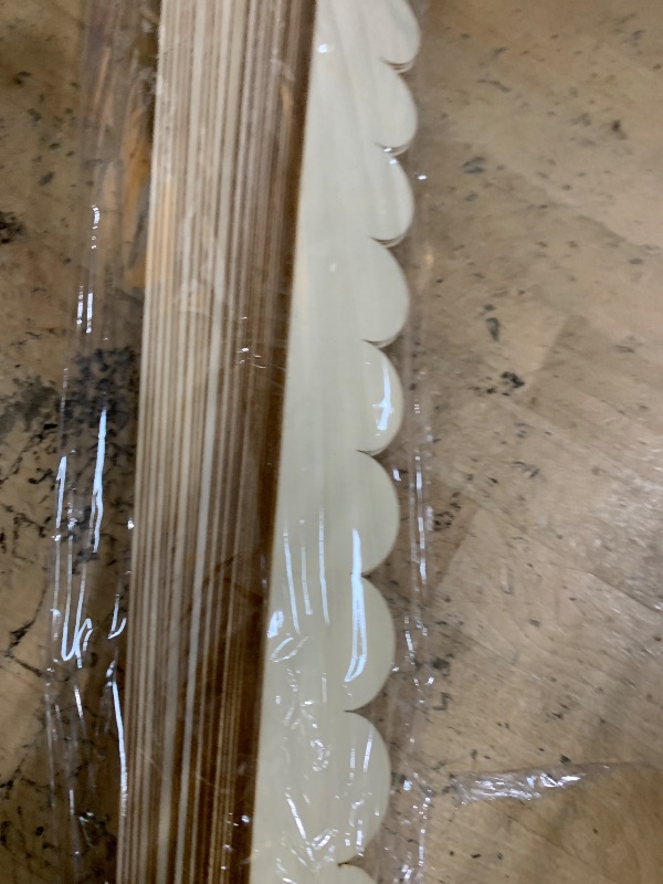 Photo 1 of 30PCS Unfinished Wood Trim Molding Decorative Scalloped Wood Trim Cute DIY Scalloped Edge Decorative Wood Molding for Home Wall Cabinet Shelf and Window Door